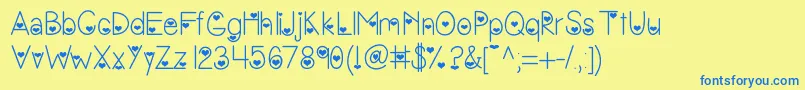 Vanessasvalentine Font – Blue Fonts on Yellow Background