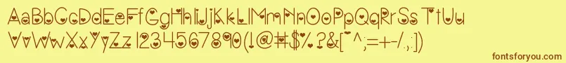 Vanessasvalentine Font – Brown Fonts on Yellow Background