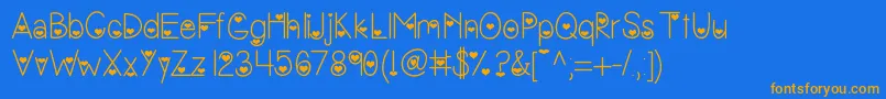 Fonte Vanessasvalentine – fontes laranjas em um fundo azul