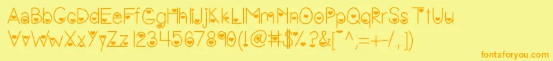 Vanessasvalentine Font – Orange Fonts on Yellow Background