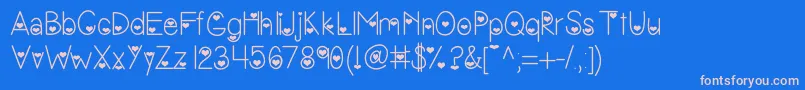 Vanessasvalentine Font – Pink Fonts on Blue Background