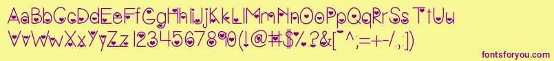 Vanessasvalentine Font – Purple Fonts on Yellow Background