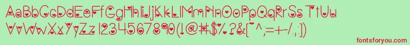 Vanessasvalentine Font – Red Fonts on Green Background
