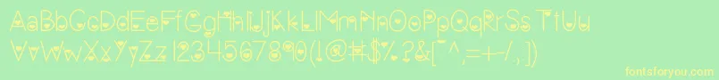 Vanessasvalentine-Schriftart – Gelbe Schriften auf grünem Hintergrund