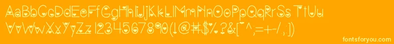 Vanessasvalentine Font – Yellow Fonts on Orange Background