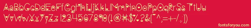 Vanessasvalentine-Schriftart – Gelbe Schriften auf rotem Hintergrund
