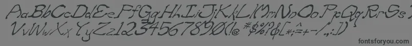 ZippitteyItalic-Schriftart – Schwarze Schriften auf grauem Hintergrund
