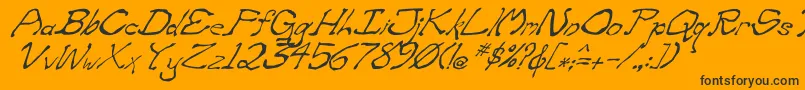 ZippitteyItalic-Schriftart – Schwarze Schriften auf orangefarbenem Hintergrund