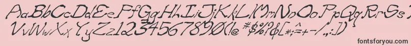 フォントZippitteyItalic – ピンクの背景に黒い文字