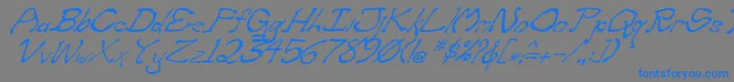 ZippitteyItalic Font – Blue Fonts on Gray Background