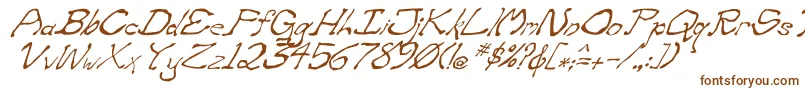 ZippitteyItalic Font – Brown Fonts on White Background