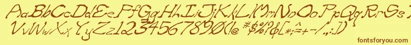 Шрифт ZippitteyItalic – коричневые шрифты на жёлтом фоне