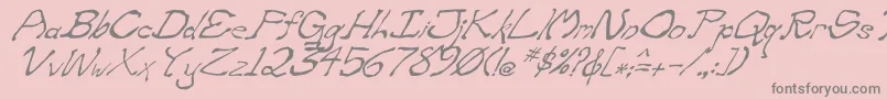 ZippitteyItalic Font – Gray Fonts on Pink Background