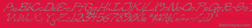 ZippitteyItalic Font – Gray Fonts on Red Background