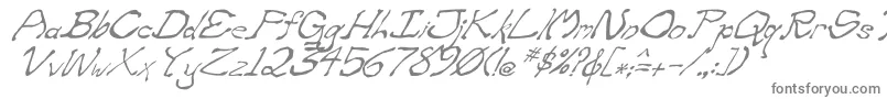 ZippitteyItalic Font – Gray Fonts on White Background
