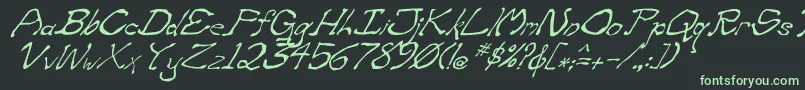 ZippitteyItalic Font – Green Fonts on Black Background