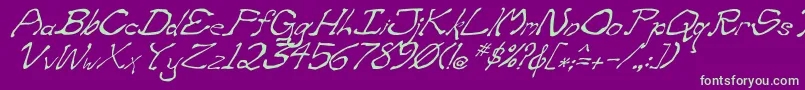 ZippitteyItalic Font – Green Fonts on Purple Background