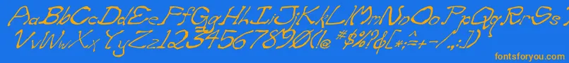 ZippitteyItalic Font – Orange Fonts on Blue Background