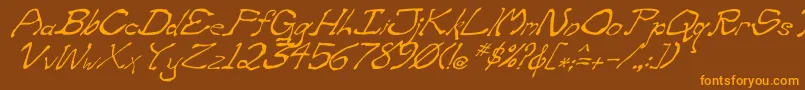 ZippitteyItalic Font – Orange Fonts on Brown Background