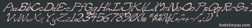 Fonte ZippitteyItalic – fontes rosa em um fundo preto