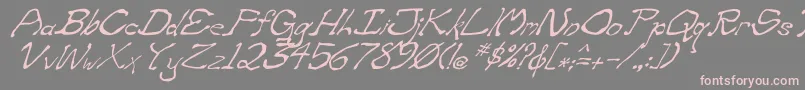 ZippitteyItalic Font – Pink Fonts on Gray Background