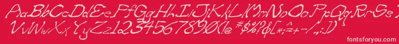 ZippitteyItalic Font – Pink Fonts on Red Background