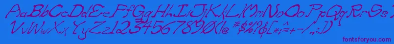 ZippitteyItalic Font – Purple Fonts on Blue Background