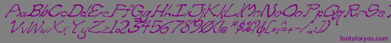 ZippitteyItalic-Schriftart – Violette Schriften auf grauem Hintergrund
