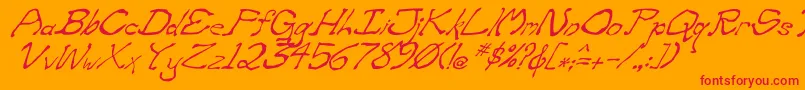 ZippitteyItalic Font – Red Fonts on Orange Background