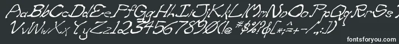 フォントZippitteyItalic – 白い文字