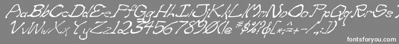 フォントZippitteyItalic – 灰色の背景に白い文字