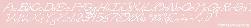 ZippitteyItalic Font – White Fonts on Pink Background