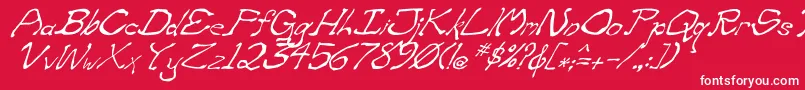 ZippitteyItalic Font – White Fonts on Red Background