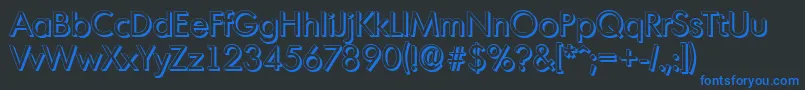 MontrealshadowRegular Font – Blue Fonts on Black Background