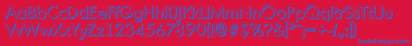 MontrealshadowRegular Font – Blue Fonts on Red Background