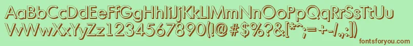 MontrealshadowRegular Font – Brown Fonts on Green Background