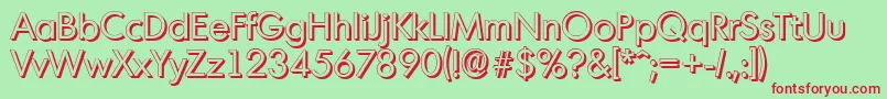 MontrealshadowRegular Font – Red Fonts on Green Background