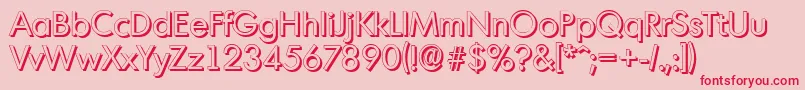 MontrealshadowRegular Font – Red Fonts on Pink Background