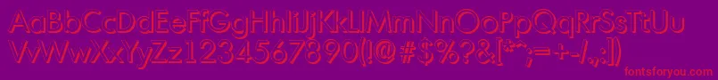 MontrealshadowRegular Font – Red Fonts on Purple Background