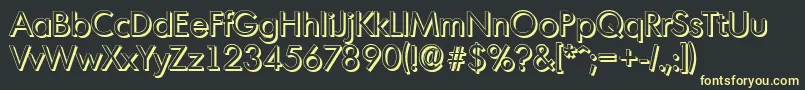 MontrealshadowRegular Font – Yellow Fonts on Black Background