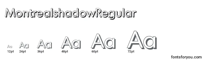 Размеры шрифта MontrealshadowRegular