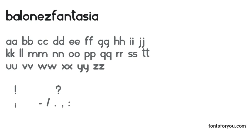 Schriftart BalonezFantasia – Alphabet, Zahlen, spezielle Symbole
