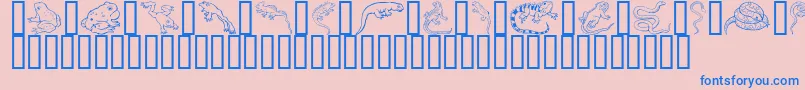 GeReptibian Font – Blue Fonts on Pink Background