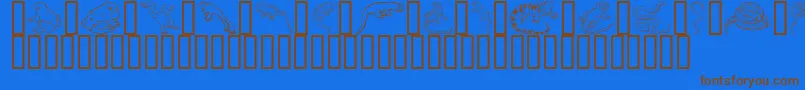 GeReptibian-Schriftart – Braune Schriften auf blauem Hintergrund