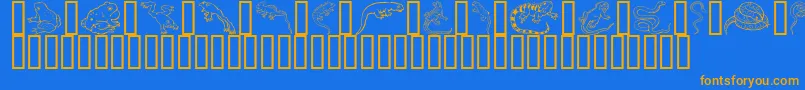 GeReptibian-Schriftart – Orangefarbene Schriften auf blauem Hintergrund