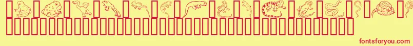 GeReptibian Font – Red Fonts on Yellow Background