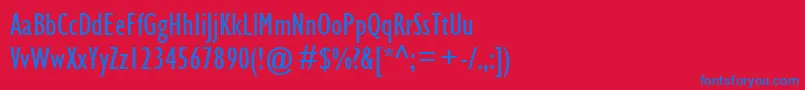 Gilc-Schriftart – Blaue Schriften auf rotem Hintergrund