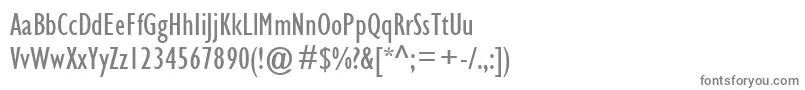 Gilc-fontti – harmaat kirjasimet valkoisella taustalla