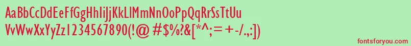 Gilc-Schriftart – Rote Schriften auf grünem Hintergrund