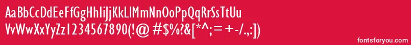 Gilc-Schriftart – Weiße Schriften auf rotem Hintergrund